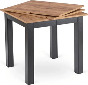 Stół Kwadratowy Rozkładany BEN 80-200 cm Dąb Craft/Czarny Nowoczesny Loft