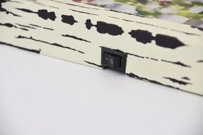 Obraz na ścianę "Bałwanek w oknie", 3 LED, 49 x 38,5 cm