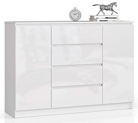 Biała komoda w połysku do salonu 140cm M9-S01