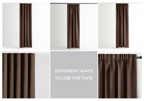 Brązowa zaciemniająca zasłona termiczna 140x245 cm Pleat – Restilo