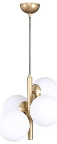 Lampa wisząca w biało-złotym kolorze ze szklanym kloszem ø 15 cm Forte – Squid Lighting