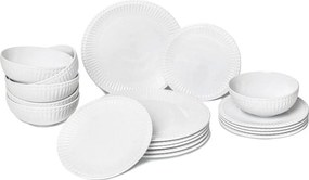 18-częściowy zestaw białych talerzy z porcelany Bonami Essentials Purita