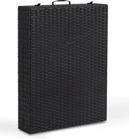 Fotel Ogrodowy Leżak LUIZJANA Technorattan Czarny/Szary