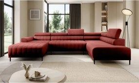 Narożnik CALDO XL Prawostronny z funkcją spania wolnostojąca w tkaninie RUN AGAIN 55 WERSAL