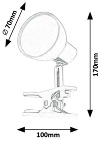 Rabalux 1478 clip-on LED lampa stołowa Noah, czarny