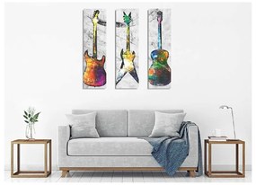 3-częściowy obraz na płótnie Guitars