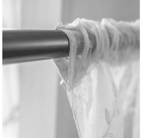 Biała zasłona VINTORA ze wzorem liści 140x250 cm Zawieszanie: Taśma z wiązaniami