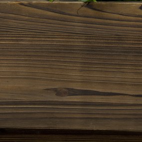 Outsunny Grządka w Drewnianym Wozie Lakier Ogniowy Przenośna Odporna na Pogodę Brązowa | Aosom PL