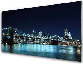 Szkło Ozdobne do Kuchni Światła Wielkiego Mostu Nocą