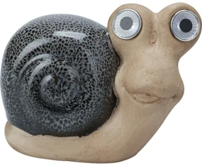 Słoneczna dekoracja ogrodowa Ślimak, porcelana, 11 x 6,6 x 13,5 cm