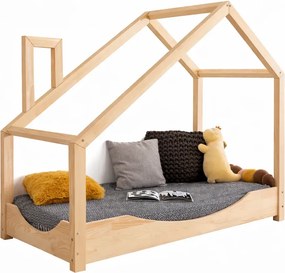 Drewniane łóżko dziecięce domek K8-R18