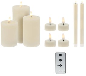 Zestaw świec LED w różnych rozmiarach z pilotem