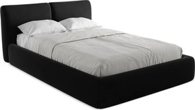 Łóżko 160 x 228 - z weluru - czarny - HOKU