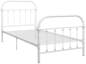 Białe industrialne łóżko metalowe 100x200 cm - Etiosa