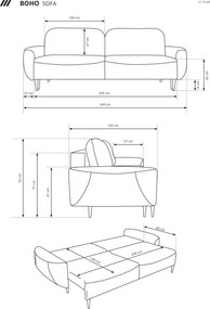 Sofa BOHO z funkcja spania i pojemnikiem CZARNY PERFECT HARMONY 99