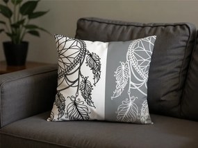 Bawełniana poszewka na poduszkę TIRSO POLY 45x45 cm, szaro-biała