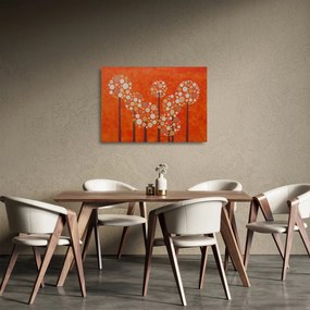 Obraz na szkle - Pomarańczowy las (70x50 cm)