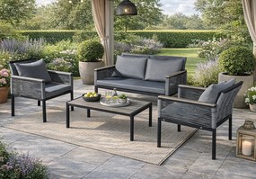 Zestaw aluminiowych mebli tarasowych ze stolikiem z polywoodu Corto