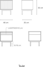 Biała szafka nocna z matowym wykończeniem Sierra – Teulat