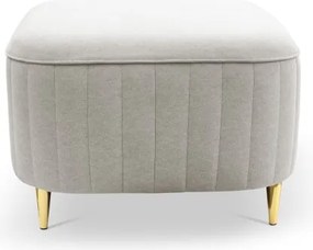 Pufa LAREN w kolorze ecru w tkaninie CASTEL 04