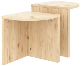 Stoliki zestaw z litego drewna sosnowego 2 szt. w naturalnym kolorze Combine – Karup Design