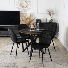 Stół Okrągły LAUREN 80 cm Dąb Rustykalny/Czarny Loft
