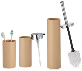 Plastikowe akcesoria do łazienki ze srebrnymi uchwytami, 3 elementy