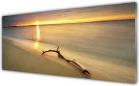 Dekor Szklany do Kuchni Złoty Brzeg Oceanu