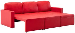 Rozkładana sofa modułowa czerwona - Odi 4Q