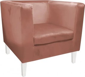 Fotel Monaco tkanina Welur : Kolor nogi - Biała, Kolor tkaniny - VELVET - MG58, Wysokość nogi - 20 cm