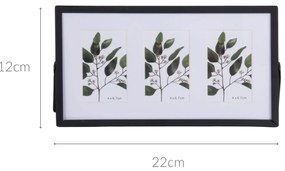 Metalowa ramka stojąca na trzy zdjęcia, passe-partout, 22 x 12 x 1 cm