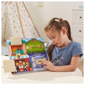 Viga drewniana tablica manipulacyjna otwieranie zamków i zatrzasków domek montessori