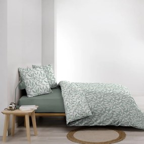 Biało-zielona pościel dwuosobowa z mikrowłókna 240x220 cm Sequoia – douceur d'intérieur