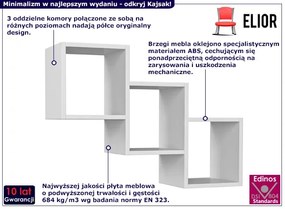 Biała trzykomorowa półka ścienna - Kajsak