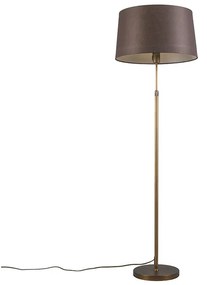 Lampa stojąca brązowa z brązowym kloszem 45 cm regulowana - Parte Nowoczesny Oswietlenie wewnetrzne