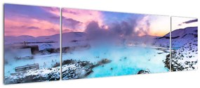 Obraz - Błękitna laguna na Islandii (170x50 cm)