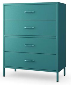 Komoda szafka metalowa morska / turkusowa Modern CARLA, 800 x 1015 x 400 mm