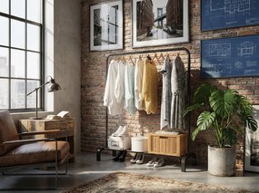 Wieszak na ubrania RAXIO 150x110x40 cm, czarny