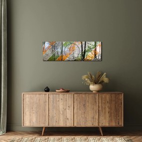 Obraz - Zmieniające się pory roku (z zegarem) (90x30 cm)