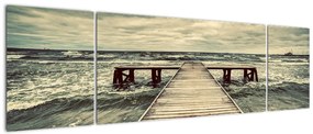 Obraz drewnianego molo na morzu (170x50 cm)