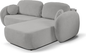 Masseno Narożnik AMICO z funkcją spania i pojemnikiem na pościel Narozniki L, Rozkładana sofa - Jasnoszary, ARAGON 83