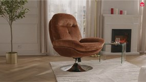 Fotel obrotowy z weluru, czerwony  ILMACA