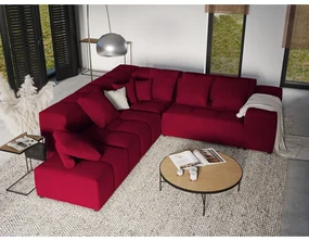 Czerwony aksamitny narożnik (róg zmienny) Rome Velvet – Cosmopolitan Design