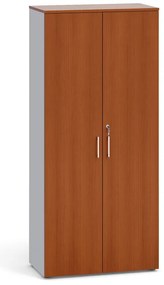 Szafa biurowa z drzwiami PRIMO 2023, 800 x 420 x 1781 mm, szary / czereśnia