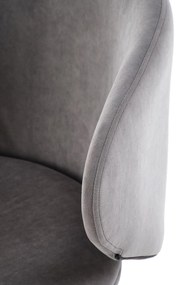 Krzesło do jadalni tapicerowane popiel szary mat welur K587