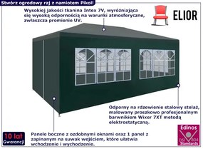 Zielony namiot plenerowy z oknami - Pikol