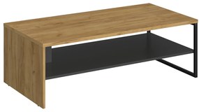 Ława z Półką do Salonu LUXE 120 cm Dąb craft złoty/Antracyt Loft