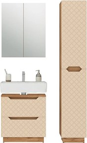 Zestaw mebli łazienkowych dąb/kaszmir ze strukturą płytek 59.8x32x62.5 lotta