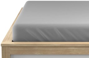 PrzytulneMieszkanie.pl Prześcieradło jersey jasnoszare 160 x 200 cm