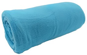 Turkusowy polarowy koc 150x200 cm Plain – JAHU collections